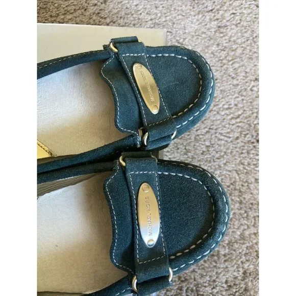 Michael Kors Suede‎ Moccasin Loafer Flats Sage Dark Green 6M - Picture 3 of 9